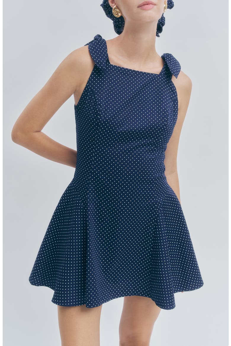 Chelsea Sleeveless Minidress, Alternate, color, NAVY WHITE DOTS