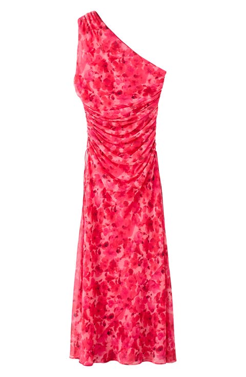 Floral Print Asymmetric Dress