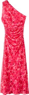 MANGO Floral Print Asymmetric Dress