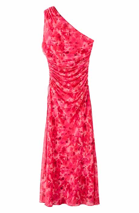Floral Print Asymmetric Dress