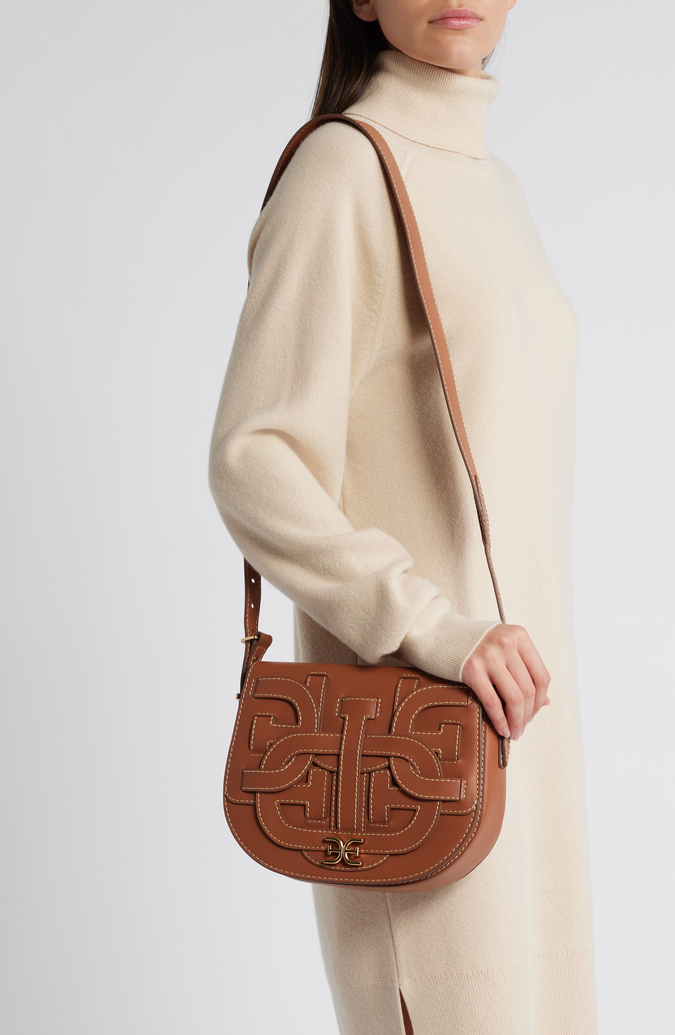 Sam Edelman Bay Leather Saddle Bag, Alternate, color, 