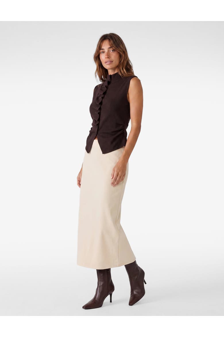 High Neck Knit Vest, Main, color, BROWN