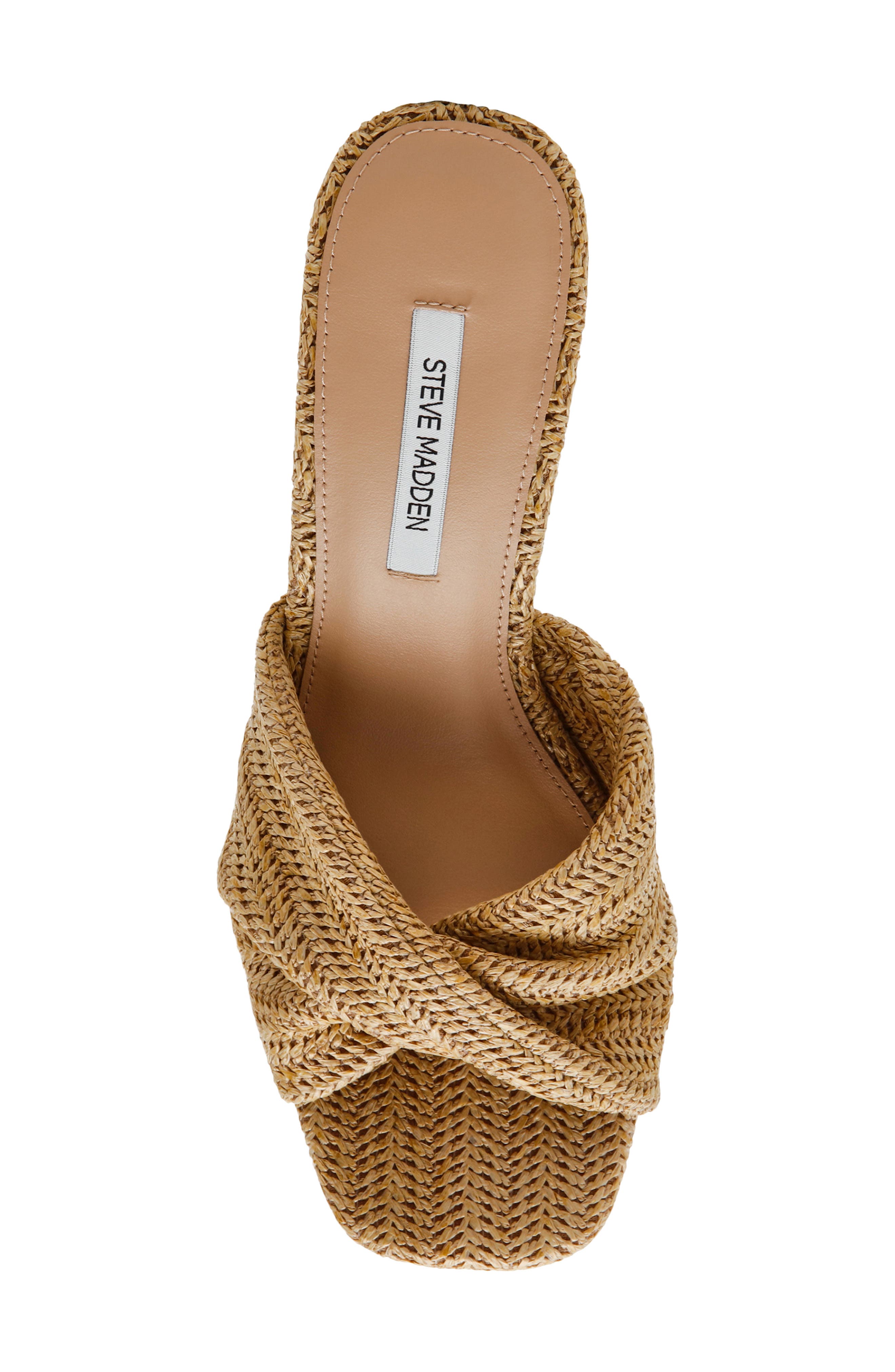 Steve Madden Laelia Wedge Slide Sandal, Alternate, color, Natural Raffia