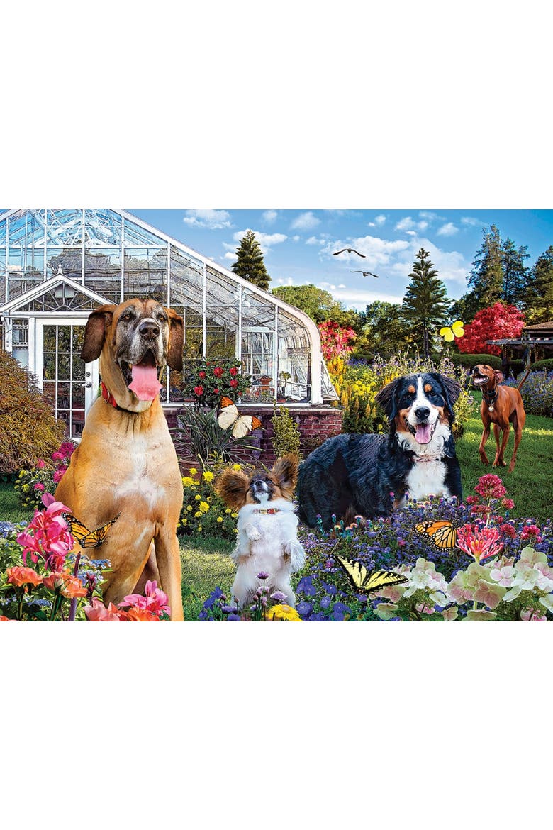 Conservatory Garden Canines 1000 piece Jigsaw Puzzle for Adults, Alternate, color, Multicolor