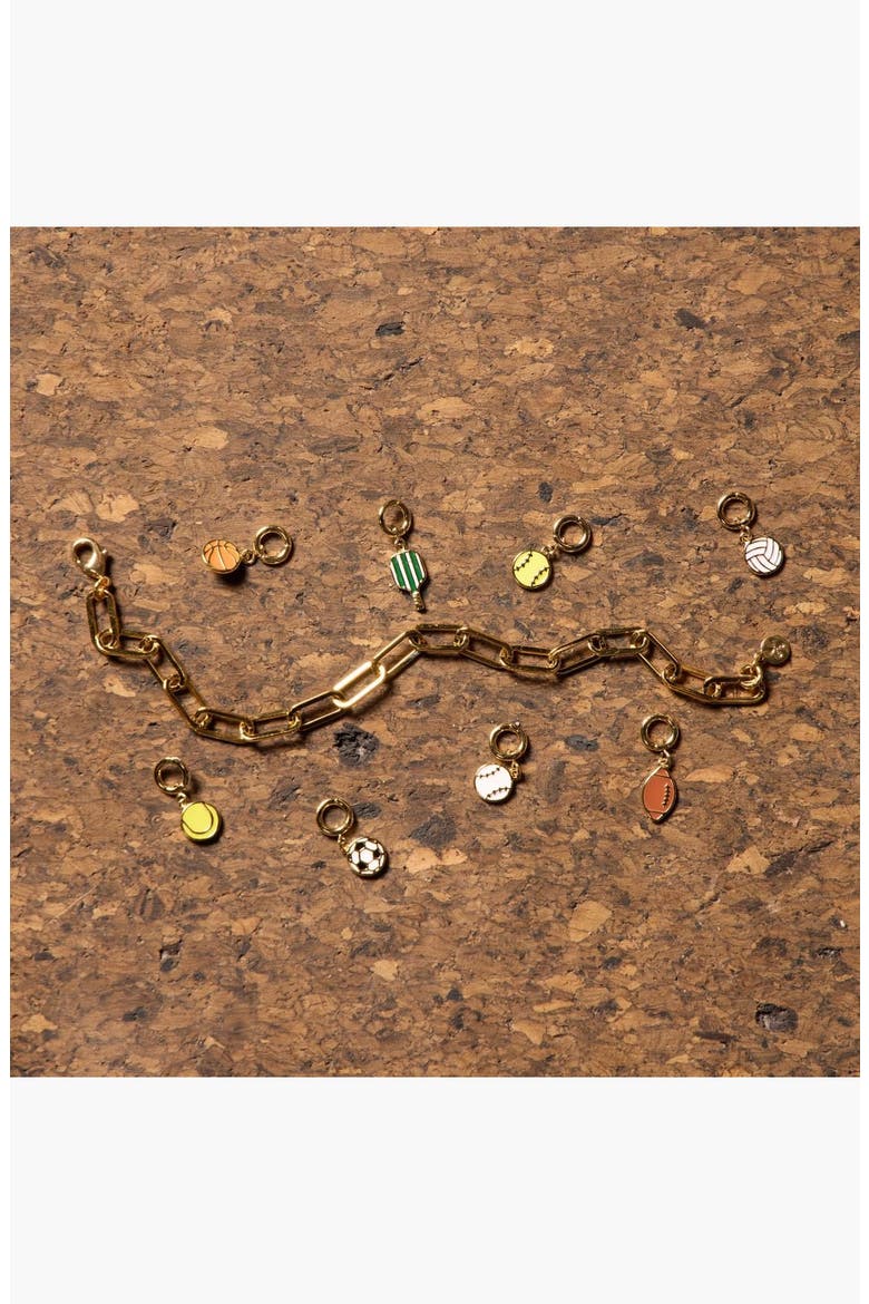 Soccer Ball Charm, Alternate, color, Gold