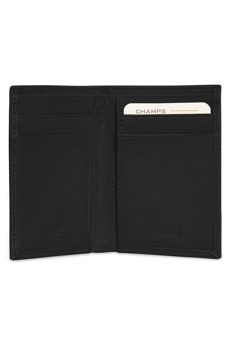 Onyx Leather RFID Vertical Slim Wallet, Alternate, color, BLACK