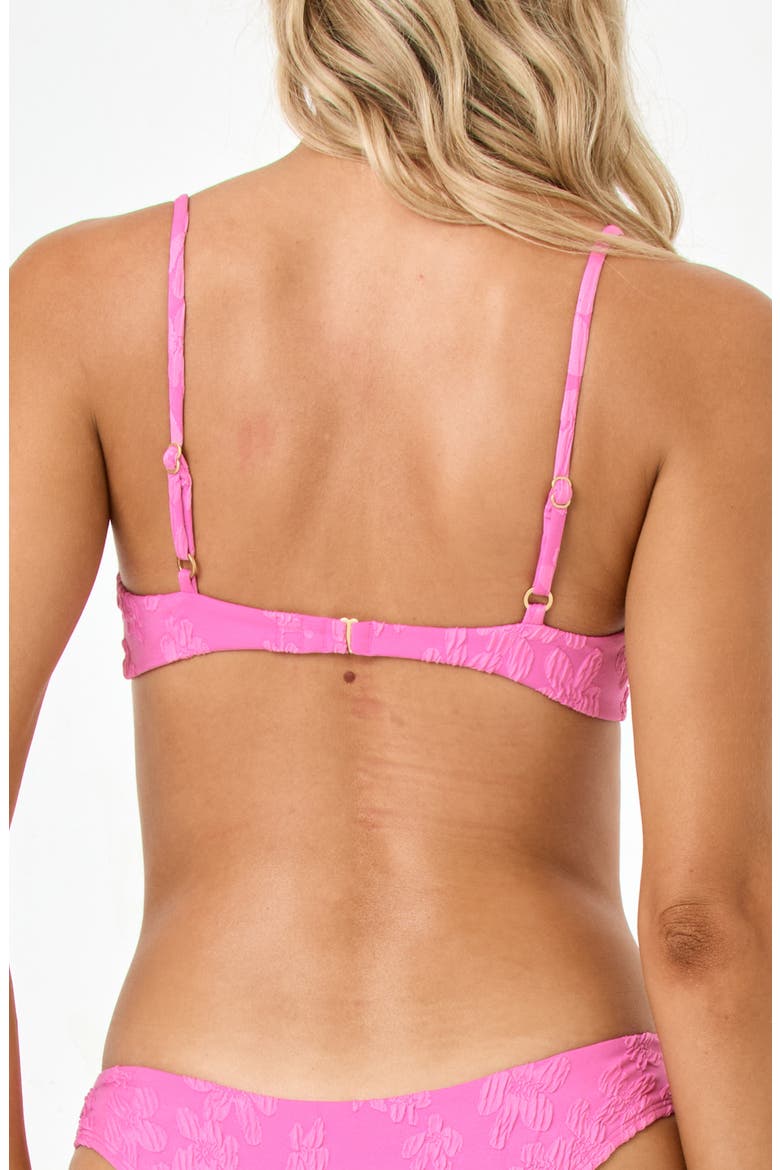 Belle Underwire Jacquard Bikini Top, Alternate, color, HOTTEST PINK
