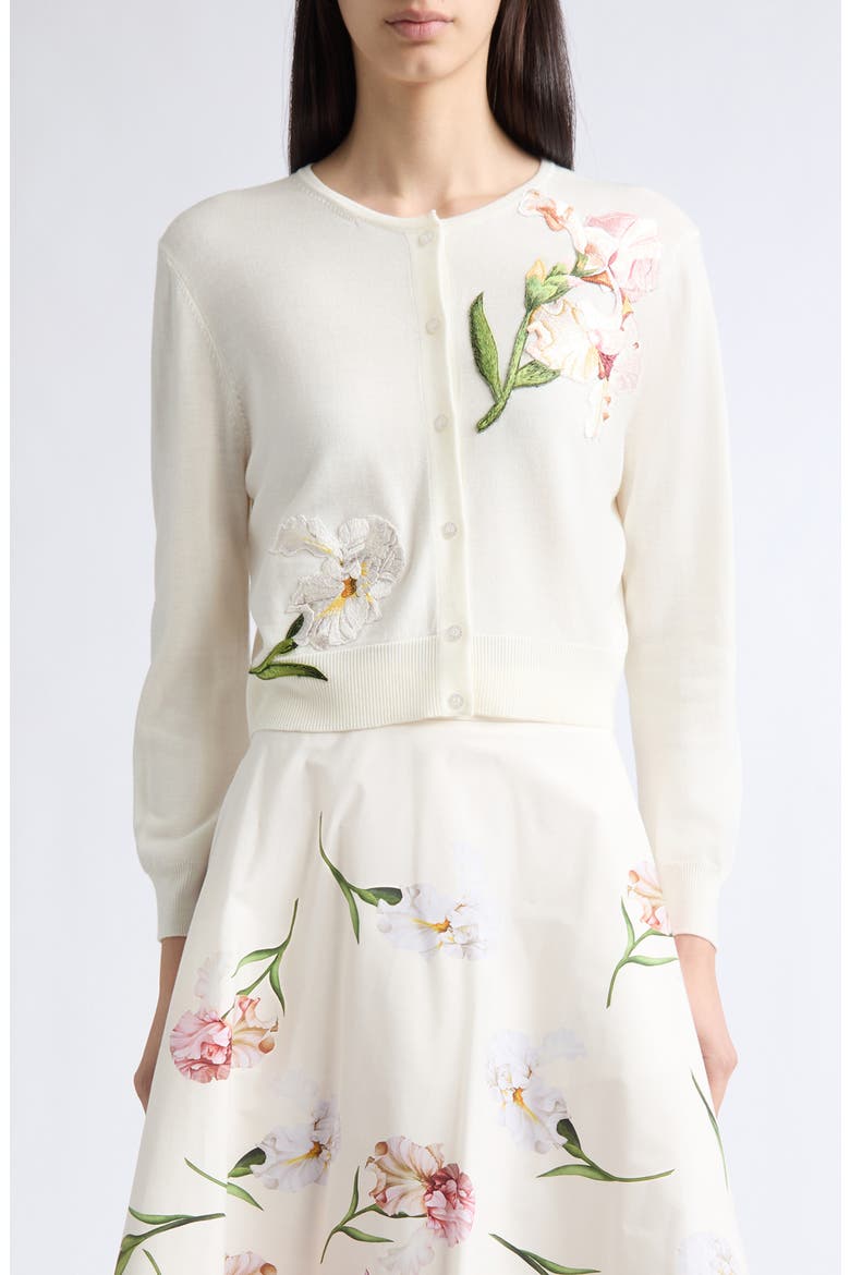 Embroidered Cardigan, Main, color, IVORY