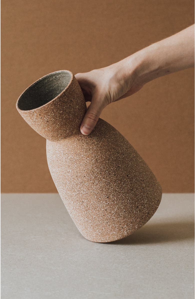 Al Centro Ceramica Reloj Vase, Alternate, color, Terracotta