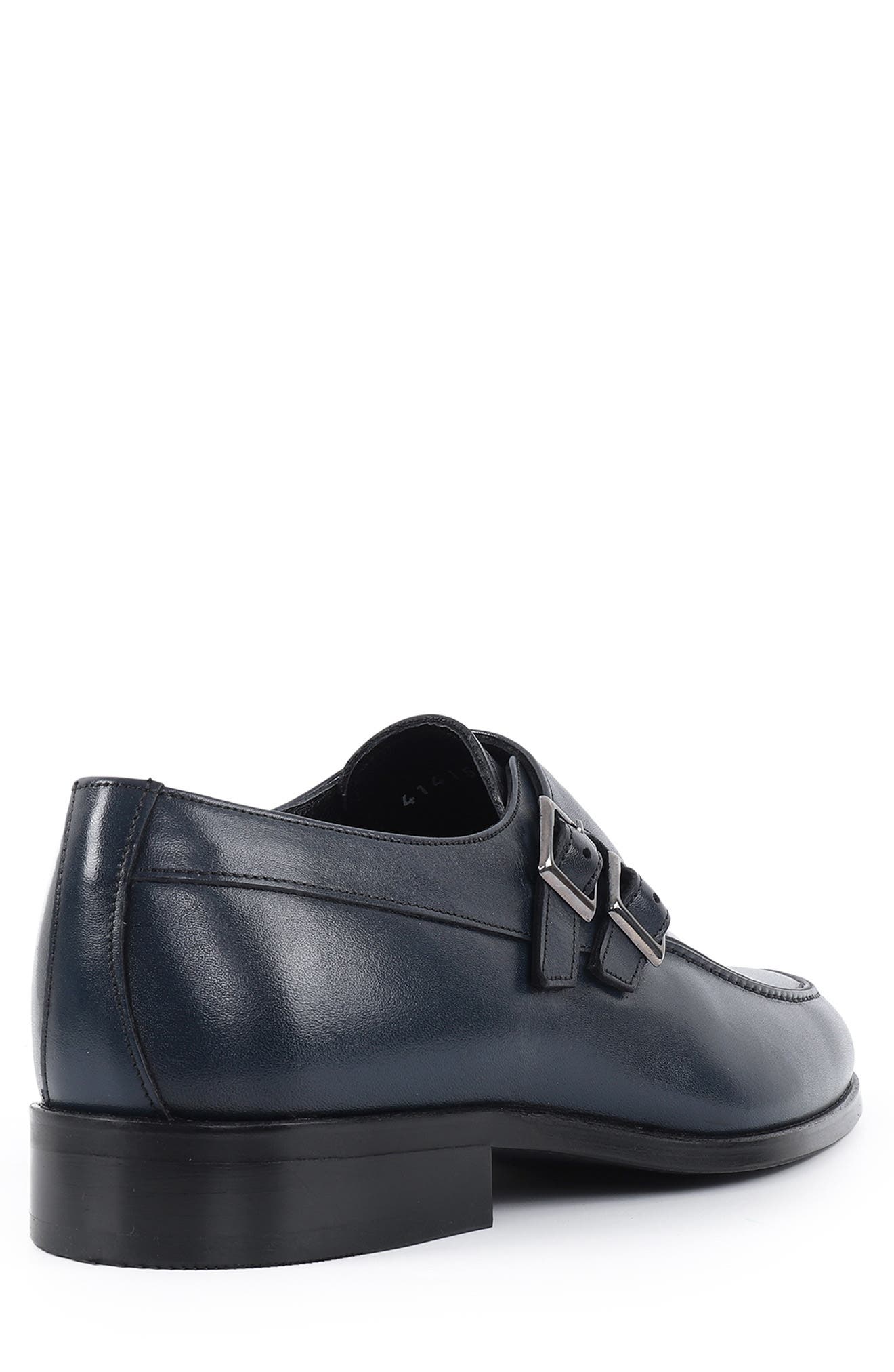 Arlington Double Monk Strap Leather Loafer, Alternate, color, NAVY BLUE