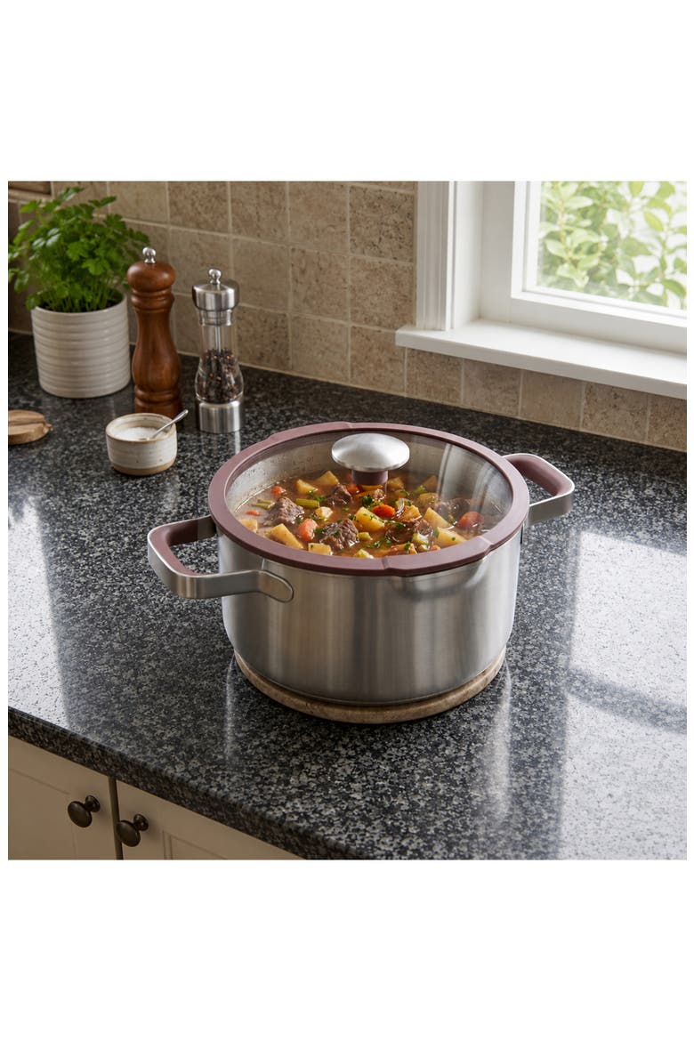 Elements 18/10 Stainless Steel Cookware Set, Alternate, color, PURPLE