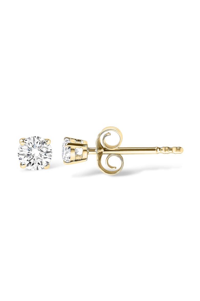 14K Gold 1/2 Cttw Round Lab Grown Diamond Solitaire Stud Earrings, Alternate, color, Yellow