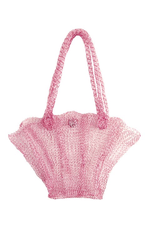 The Arus Mesh Wire  Bag in Pink
