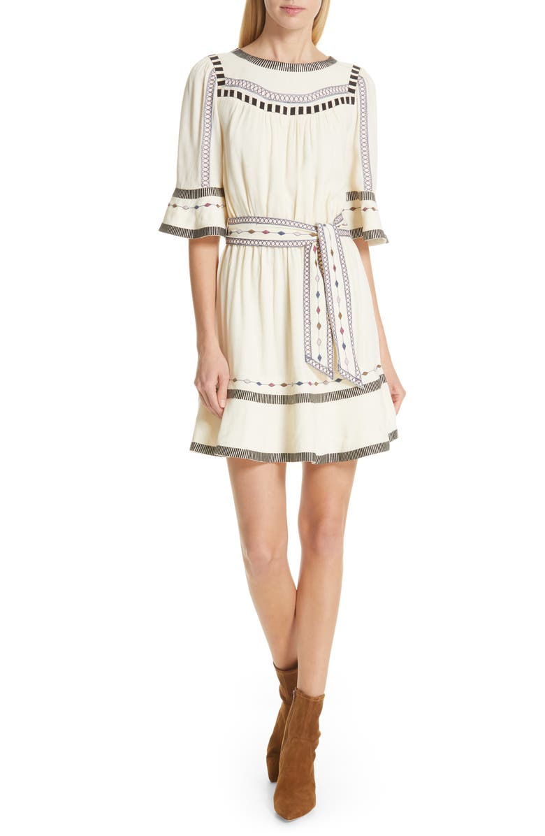 ba&sh Plaza Embroidered Dress, Main, color, 
