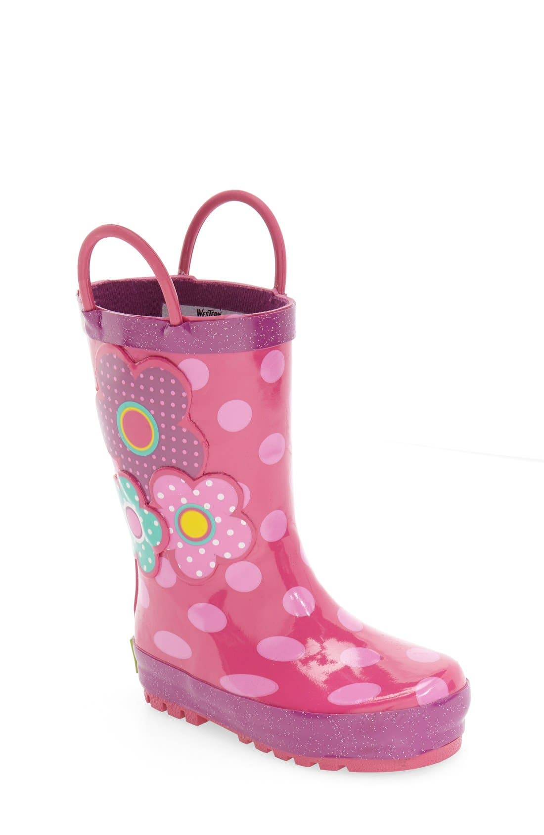 Western Chief Flower Cutie Waterproof Rain Boot, Main, color, 