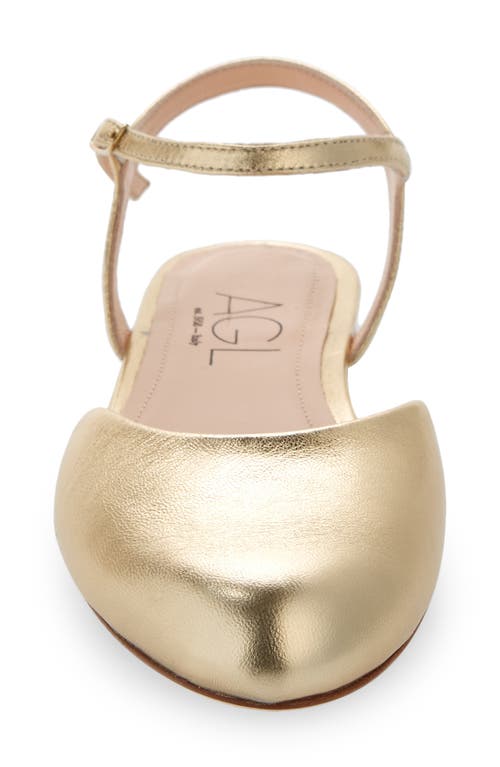 Agl Attilio Giusti Leombruni Milly Ankle Strap Flat In Platino