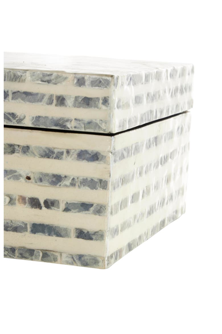 Contemporary Set of 2 Decorative Mother of Pearl Boxes, Alternate, color, CREAM