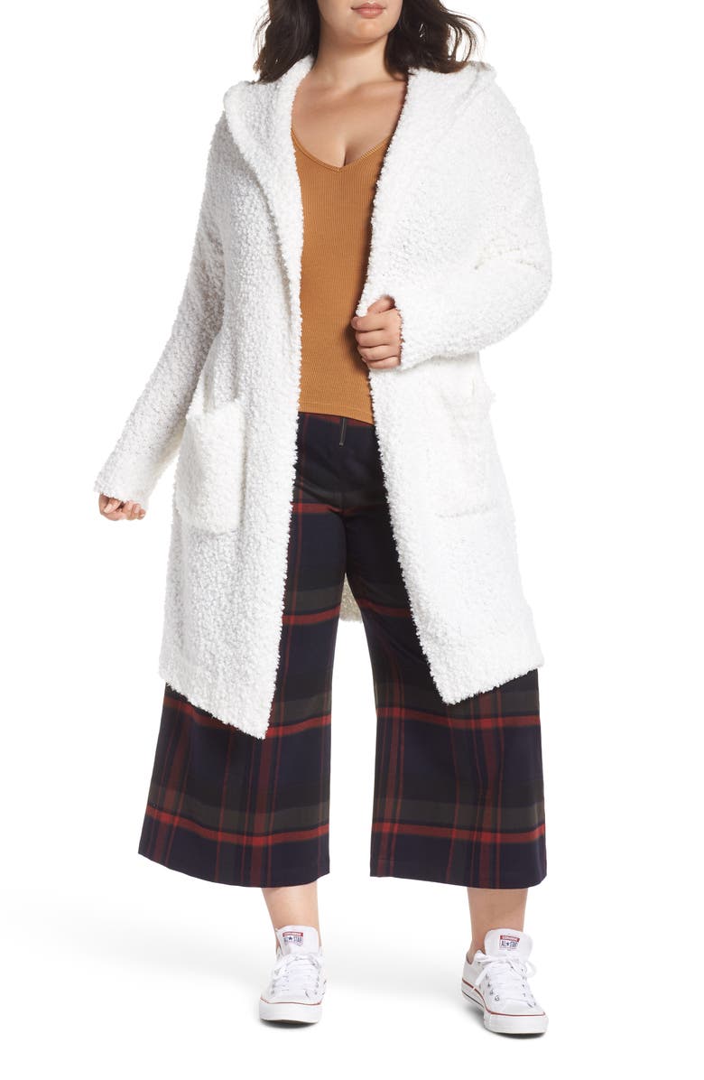 BP. Plush Hooded Cardigan, Main, color, 