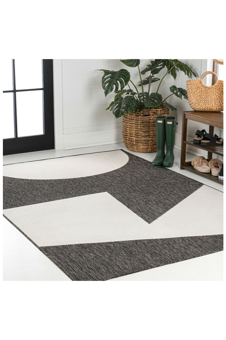 Lucian Modern Geometric Abstract Two-Tone Area Rug, Alternate, color, Black/Cream