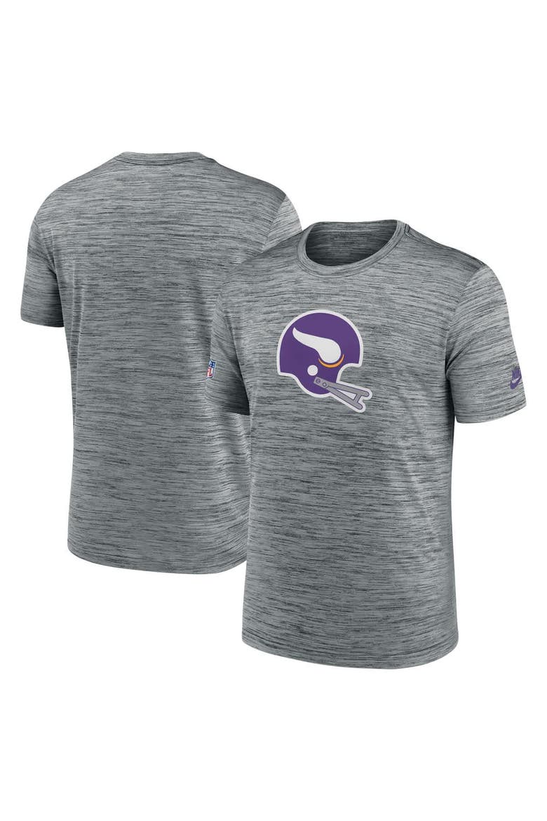 Men's Nike Gray Minnesota Vikings Sideline Velocity Throwback Logo Performance T-Shirt, Main, color, Gray