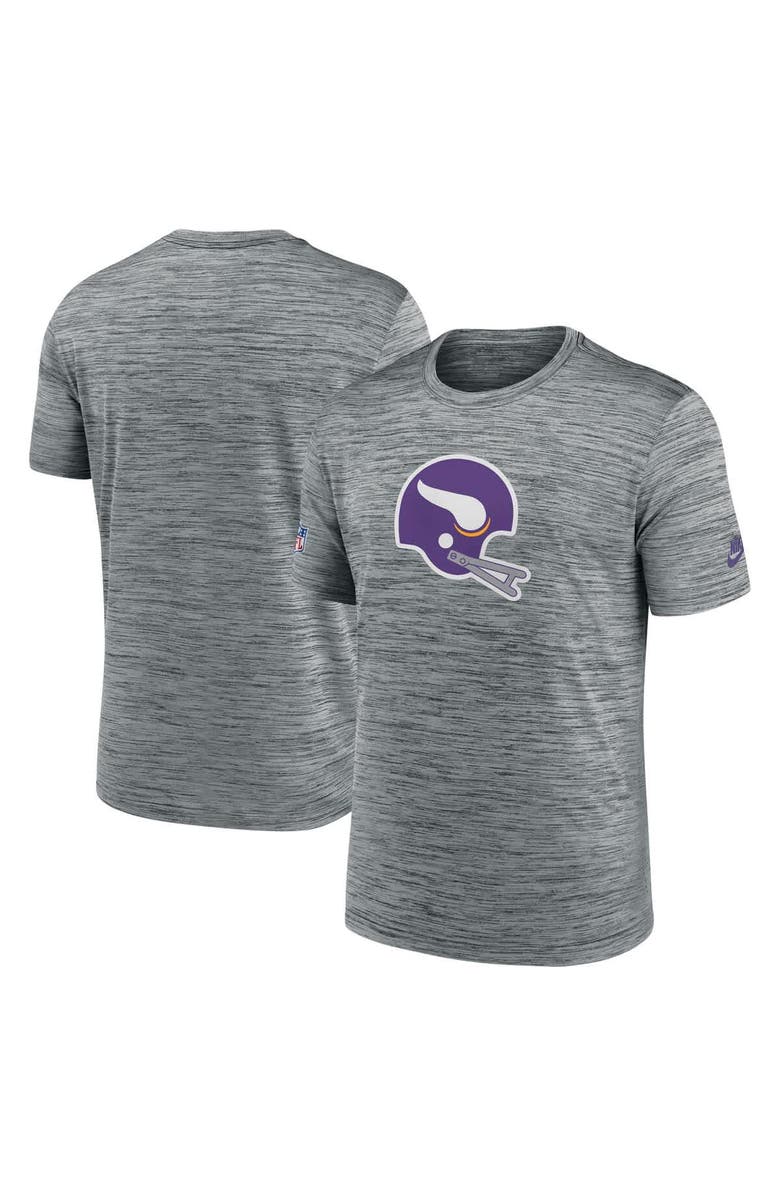 Nike Men's Nike Gray Minnesota Vikings Sideline Velocity Throwback Logo Performance T-Shirt, Main, color, Gray