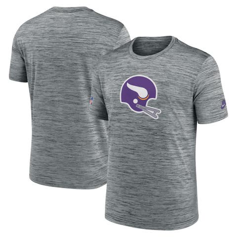 Men's Nike Gray Minnesota Vikings Sideline Velocity Throwback Logo Performance T-Shirt