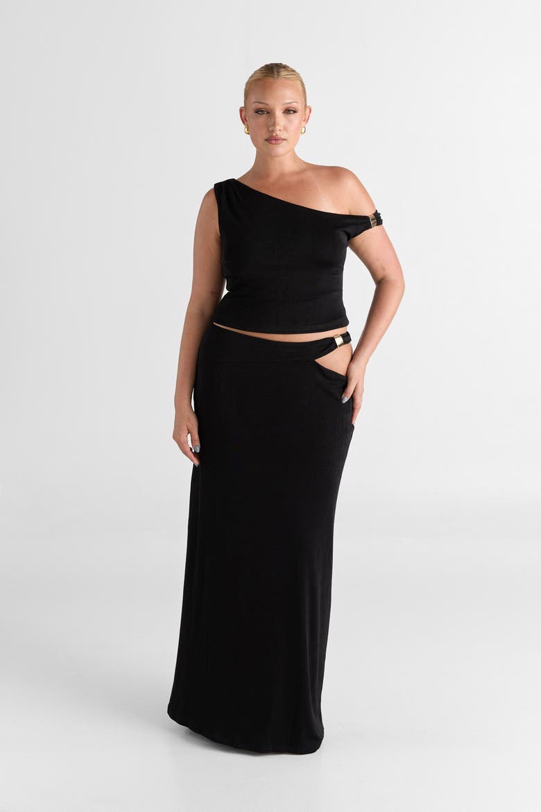 Lilah Maxi Skirt, Alternate, color, Black