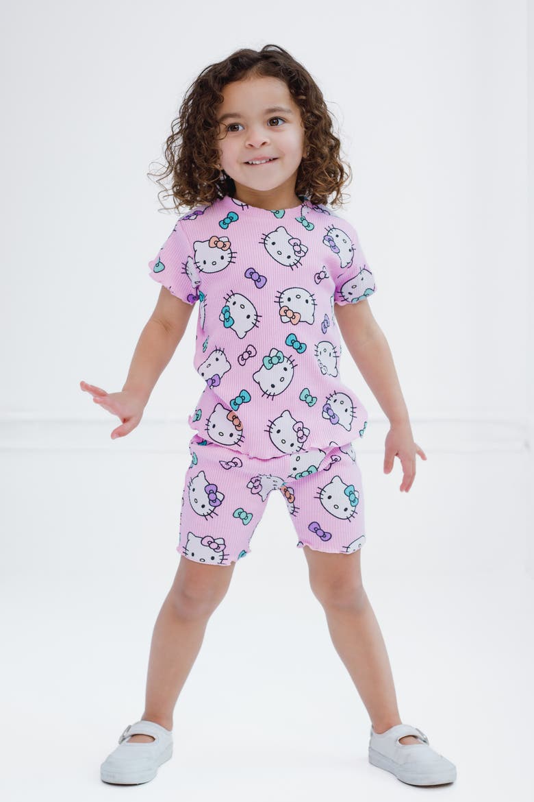 2-Piece T-Shirt and Bike Shorts Set, Alternate, color, Hello Kitty Pink