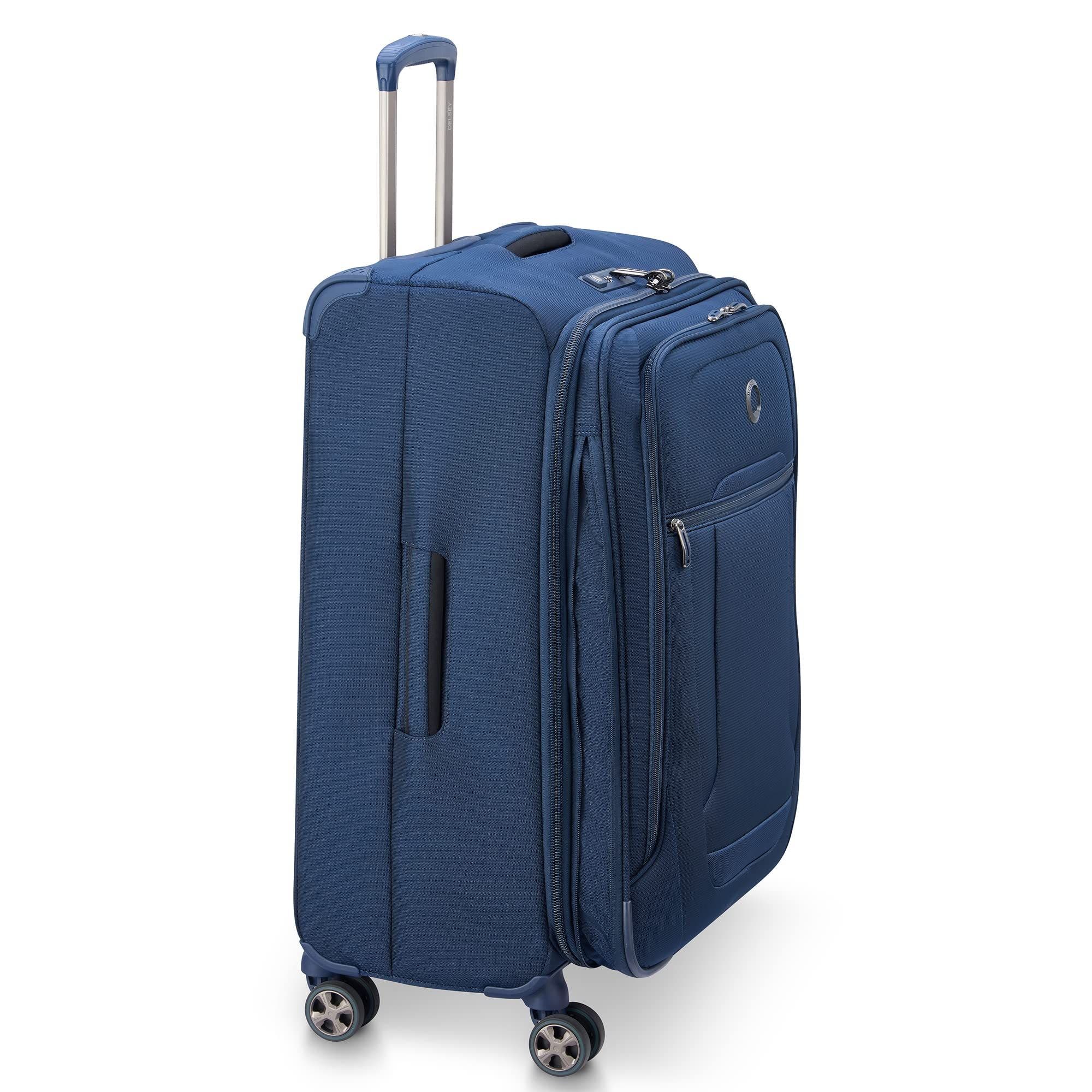 81028242 Helium DLX Checked-Medium 25 Inch Softside Expandable Luggage with Spinner Wheels, Alternate, color, Navy Blue