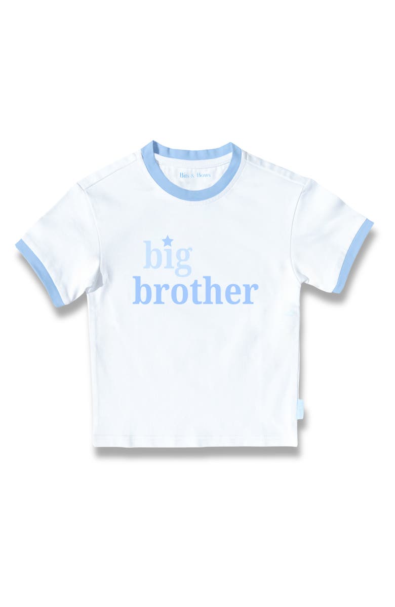 Bits & Bows Big Brother T-Shirt, Main, color, White/Blue