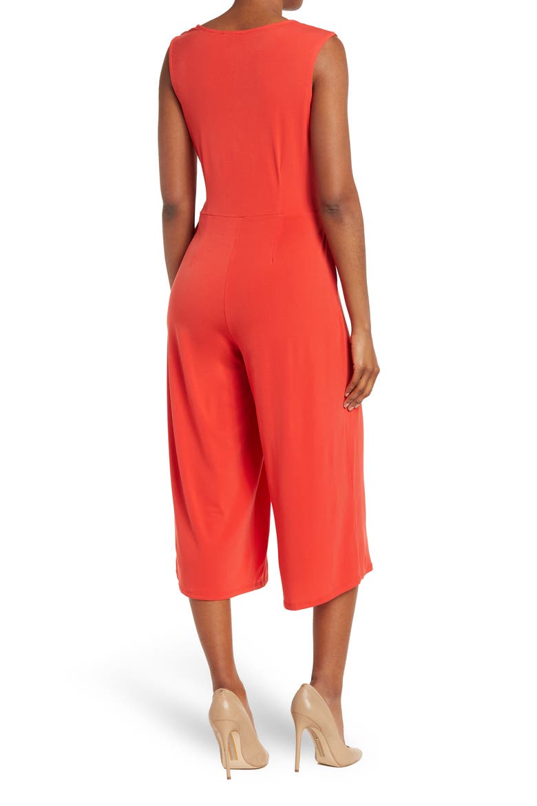 Surplice Wrap Crop Jumpsuit, Alternate, color, CANDY APPLE