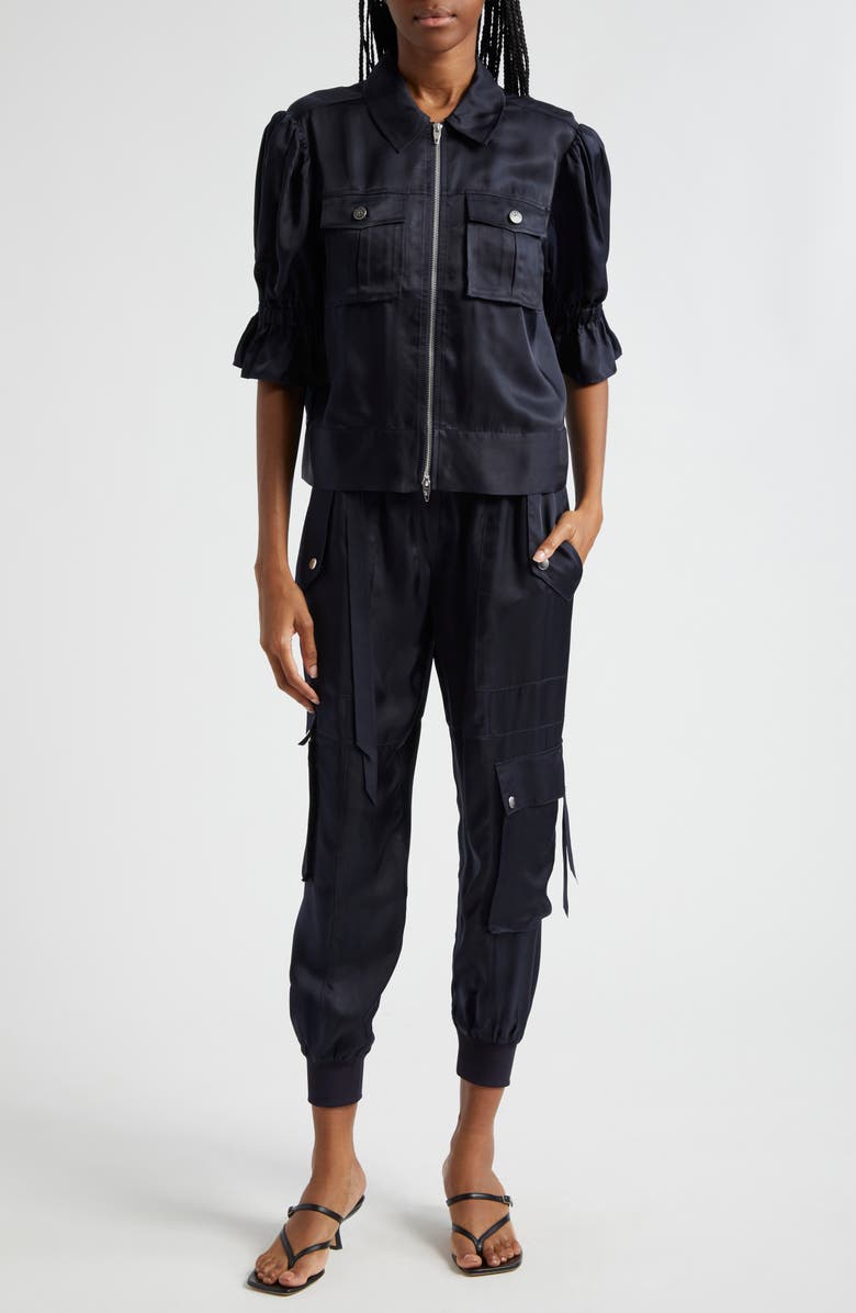 Cinq à Sept Harmony Side Snap Pants, Alternate, color, Navy