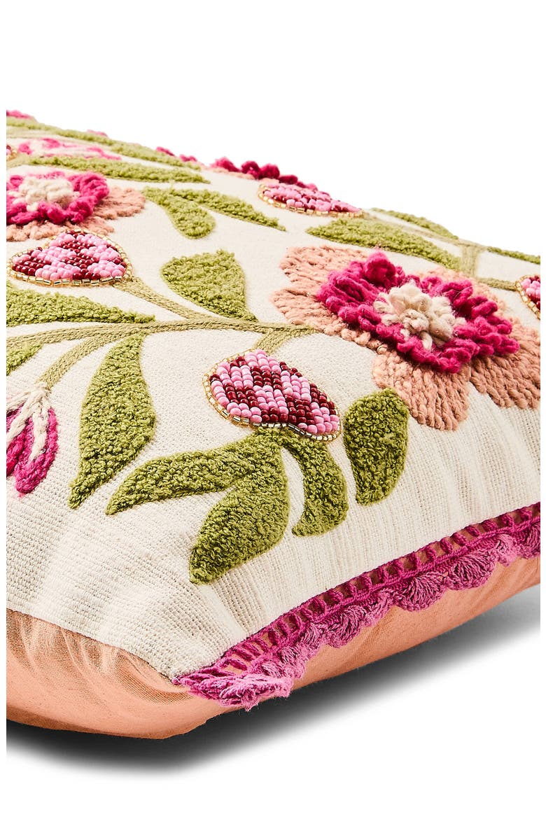 Check Hearts Lumbar Pillow, Alternate, color, PINK