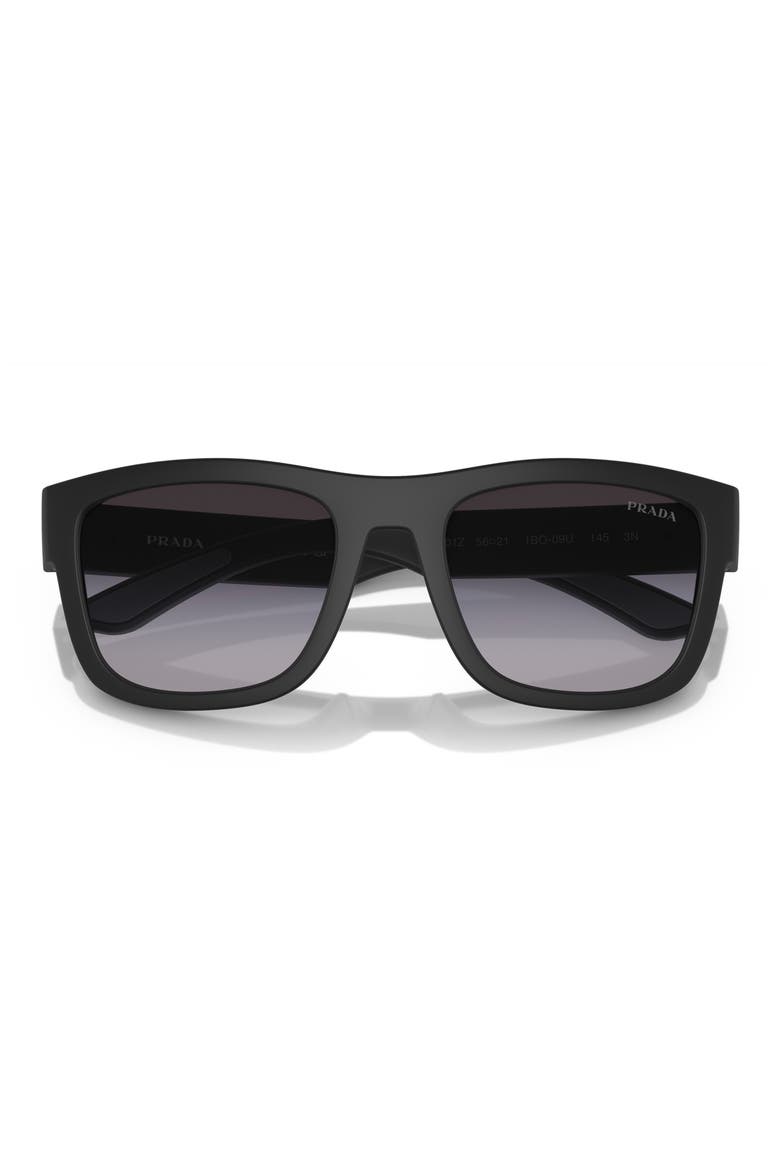 56mm Pillow Sunglasses, Alternate, color, MATTE BLACK