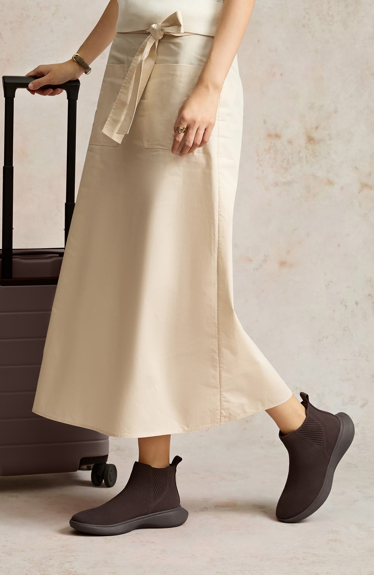 VIVAIA Round-Toe Slip-On Sneaker Boots, Alternate, color, Dark Chocolate