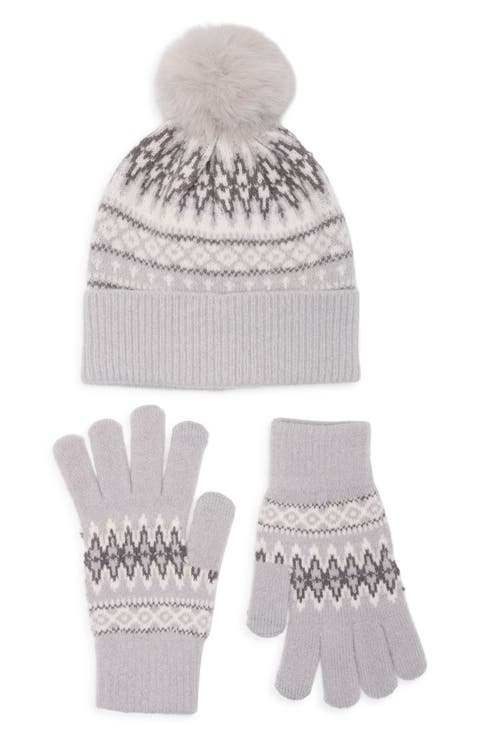 Fair Isle Beanie and Glove Set