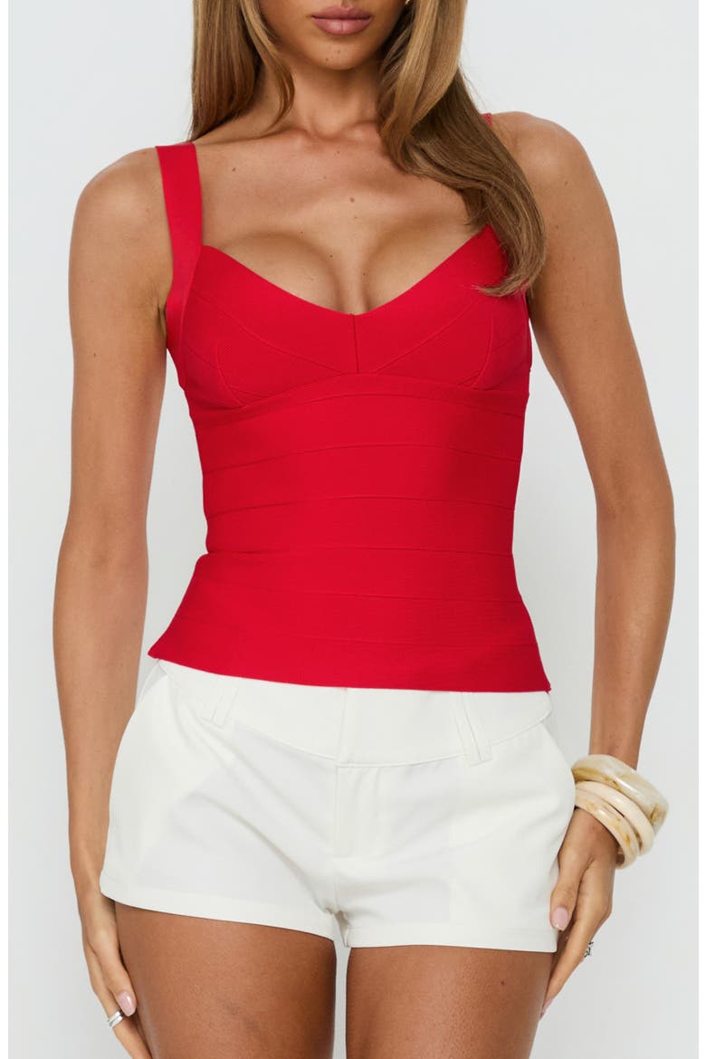 Justina Bandage Tank, Main, color, RED