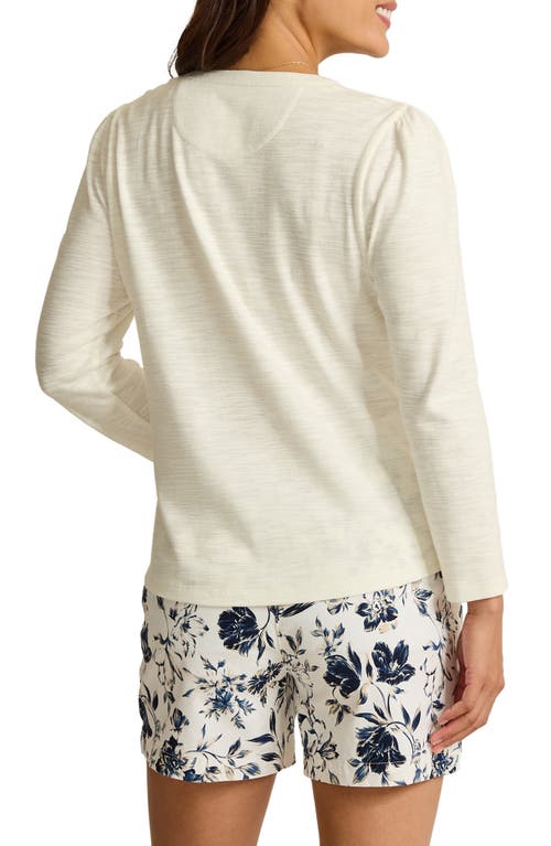 Tommy Bahama Ashby Stretch Cotton Slub Henley Top In White