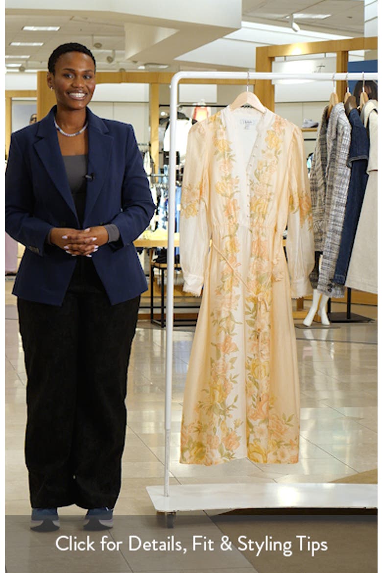 Courtney Placed Floral Long Sleeve Dress (Women) | Nordstrom