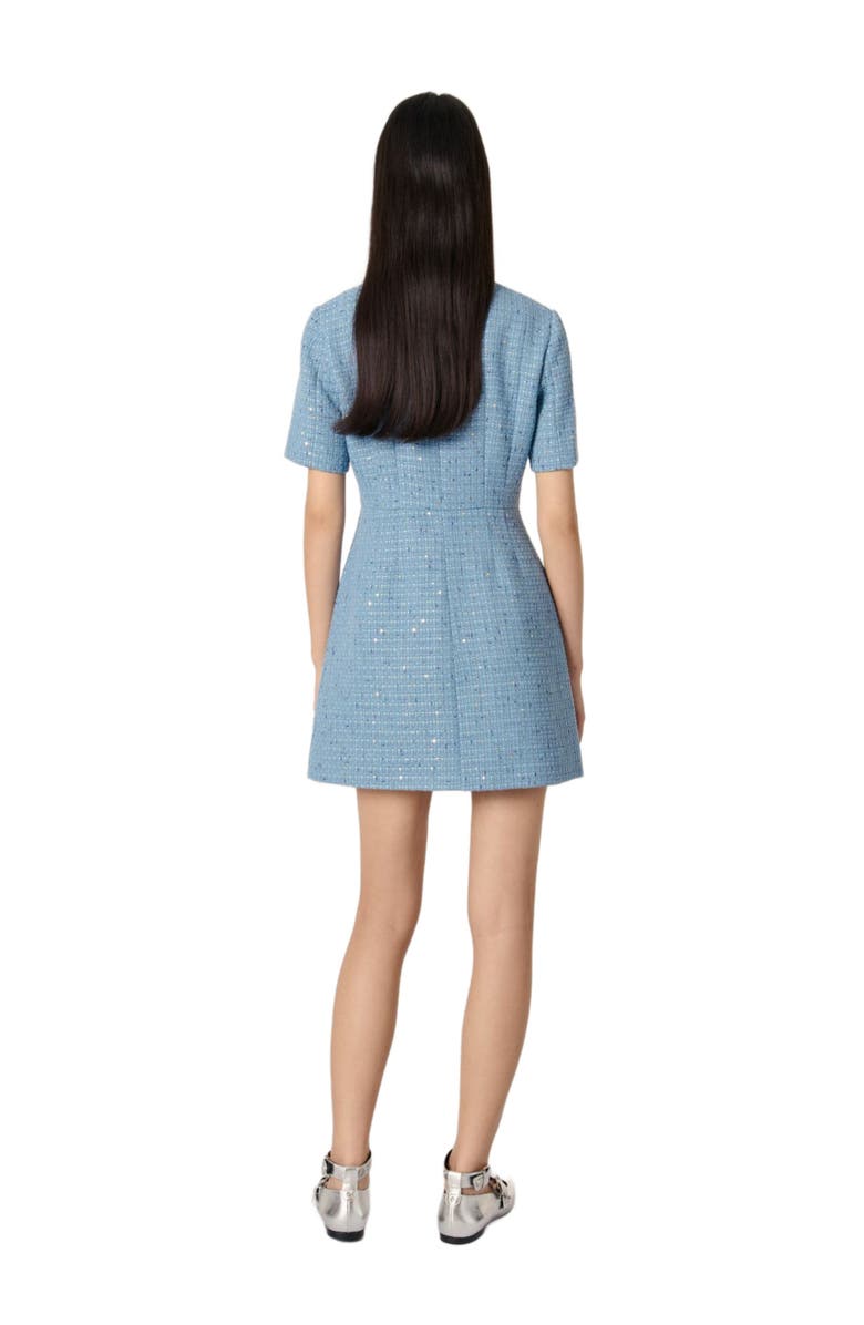 maje Sequin tweed mini dress, Alternate, color,