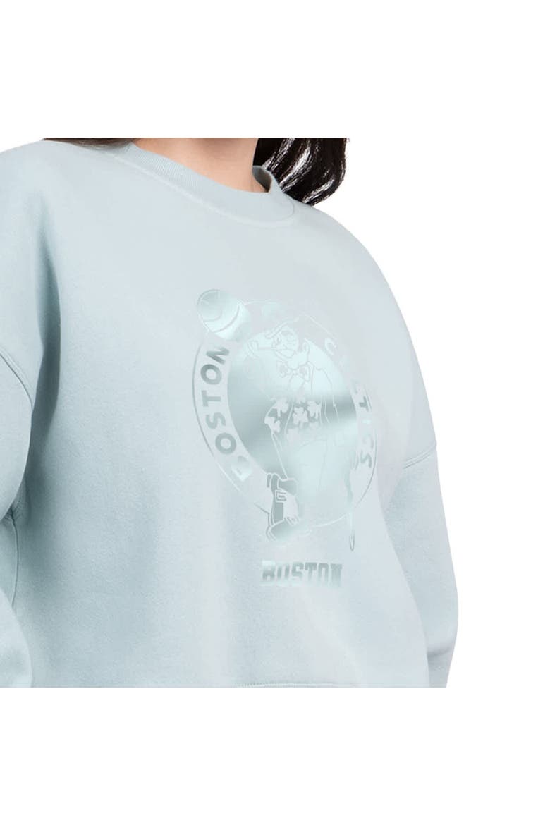 Women's Starter  Cream Boston Celtics Pastel Boxy Sweatshirt, Alternate, color, Mint