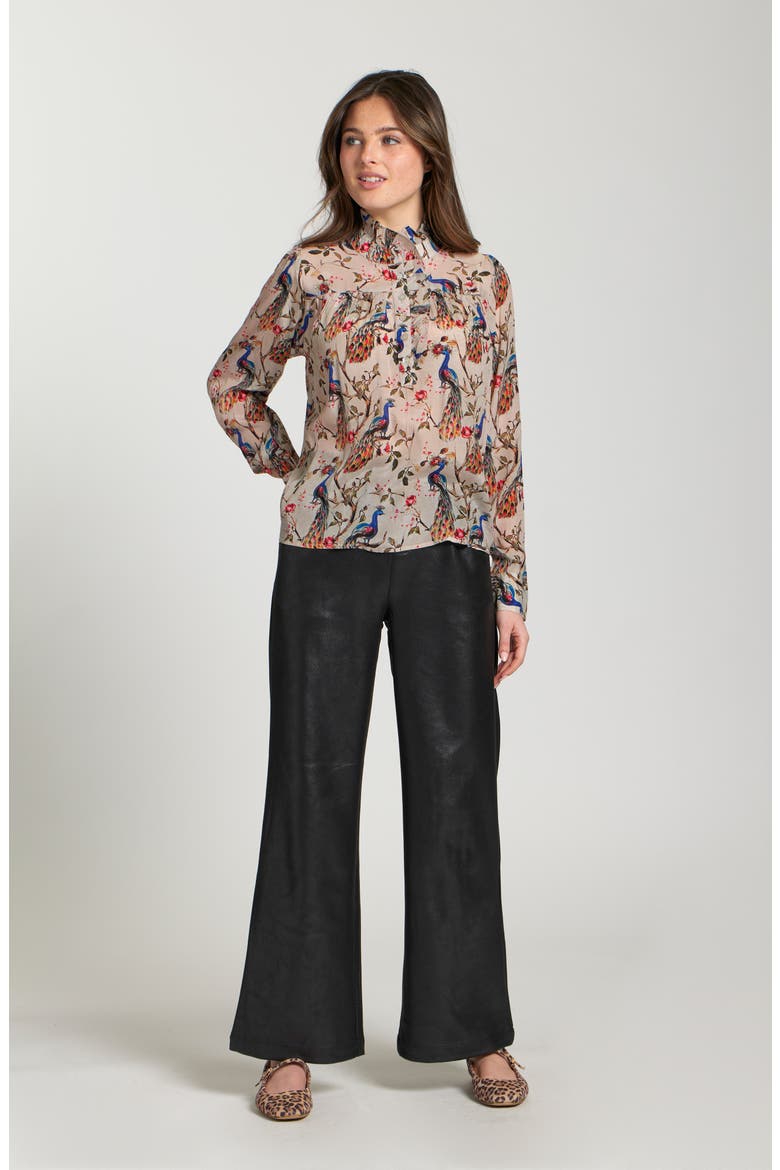 Ruffle Half-Placket Shirt, Alternate, color, ANTIQUE WHITE