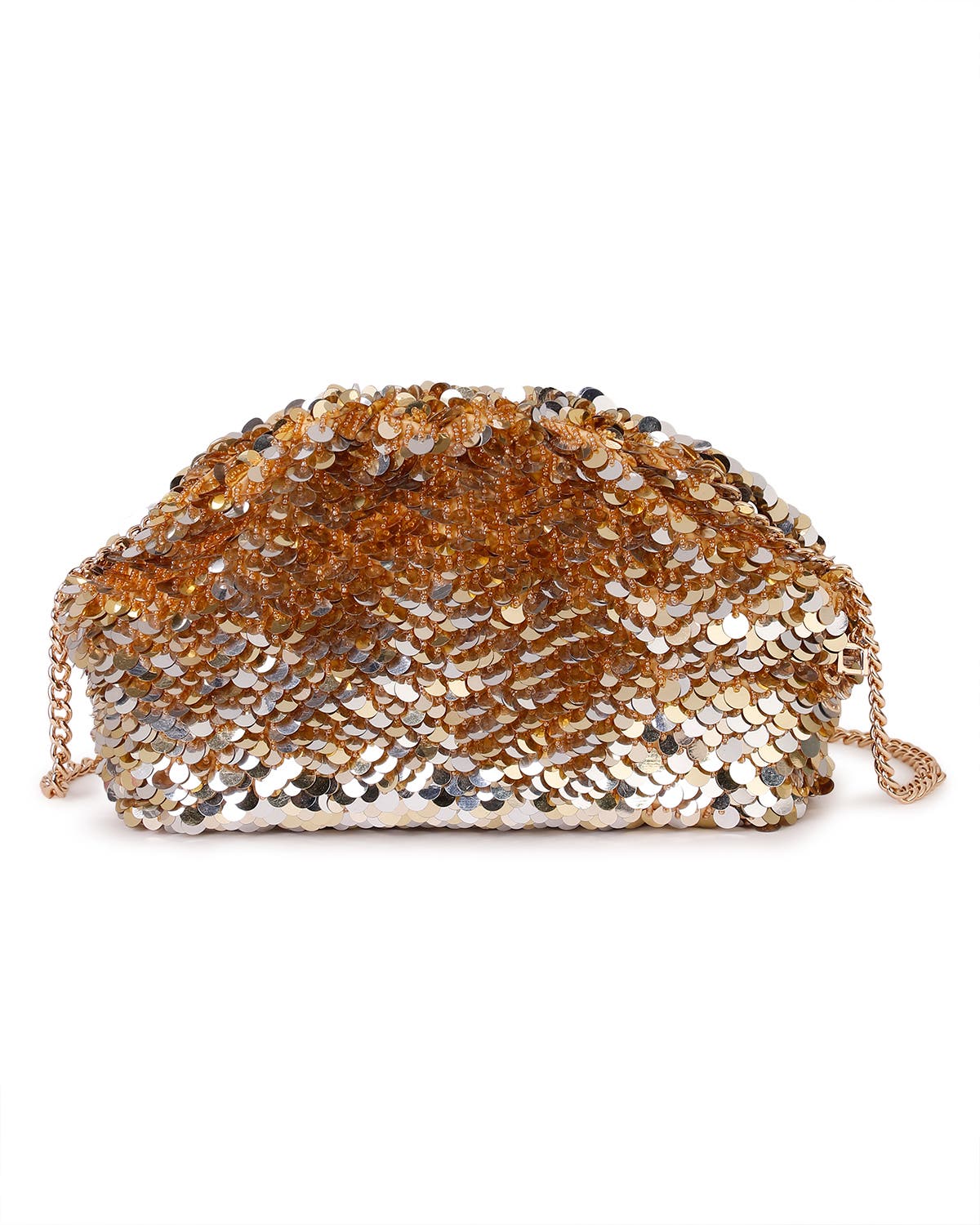 Aya Sequined Frame Clutch, Alternate, color, GOLD/SILVER