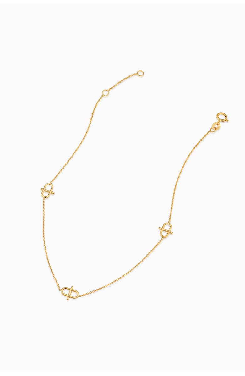 Oradina 14K Gold Harmony Station Anklet, Alternate, color, Yellow Gold