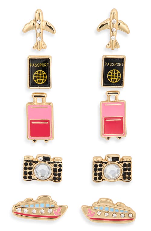 Leith Assorted 5-pack Stud Earrings In Multi
