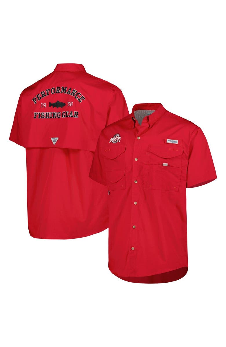 Columbia Men's Columbia Scarlet Ohio State Buckeyes Bonehead Button-Up Shirt, Main, color, Scarlet
