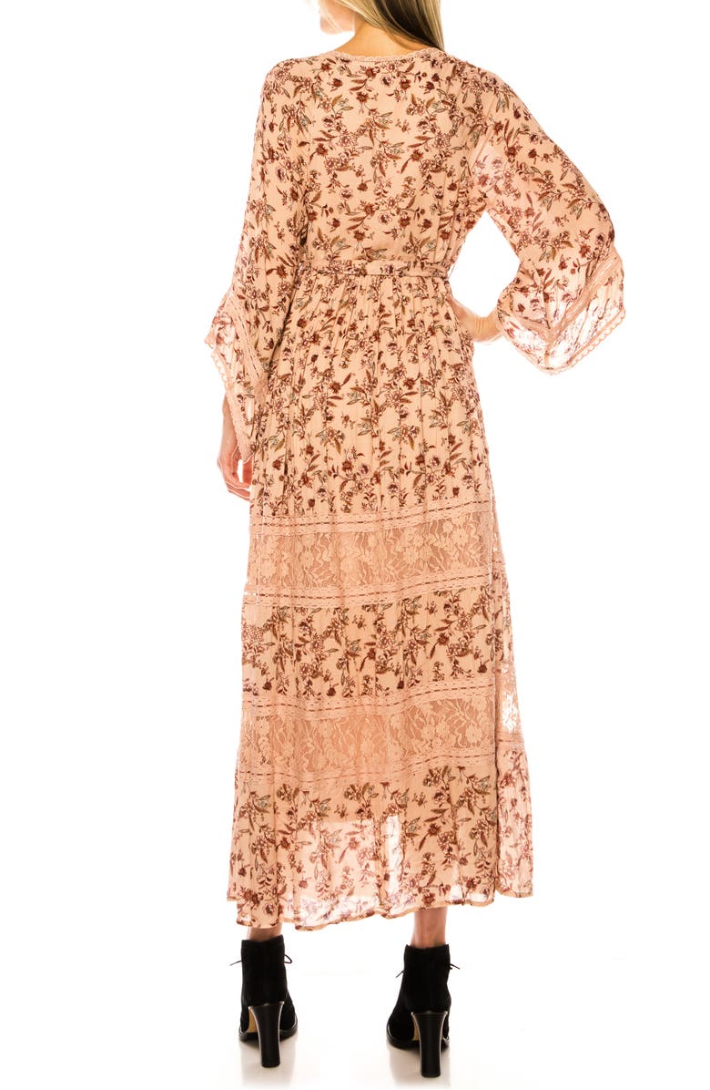 A COLLECTIVE STORY Floral Print Bell Sleeve Maxi Dress, Alternate, color,