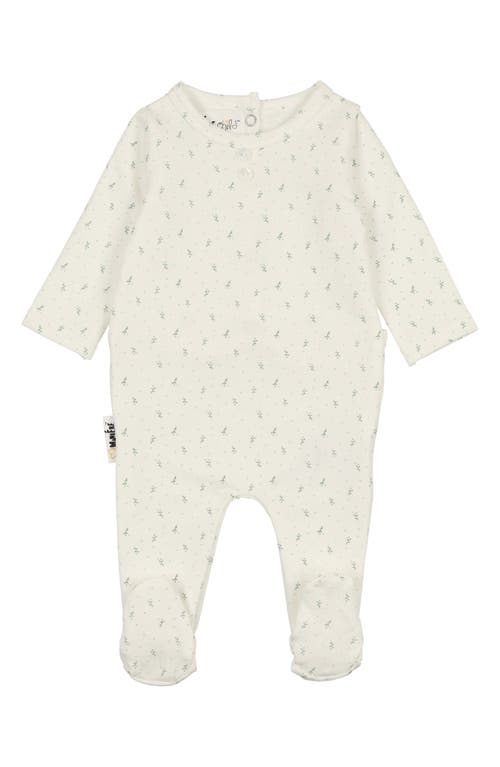 Maniere Boys' Buttons & Polkadots Friends Footie - Baby In White