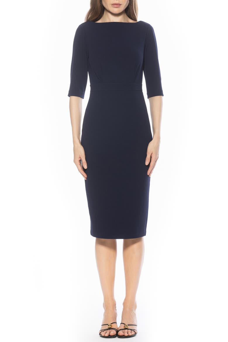 Seraphina Sheath Dress, Main, color, NAVY