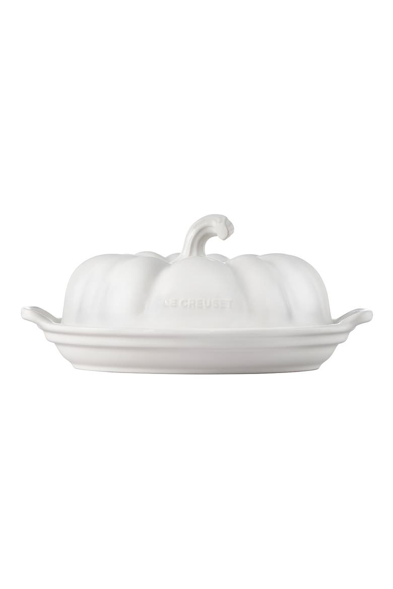 Pumpkin Butter Dish, Alternate, color, WHITE